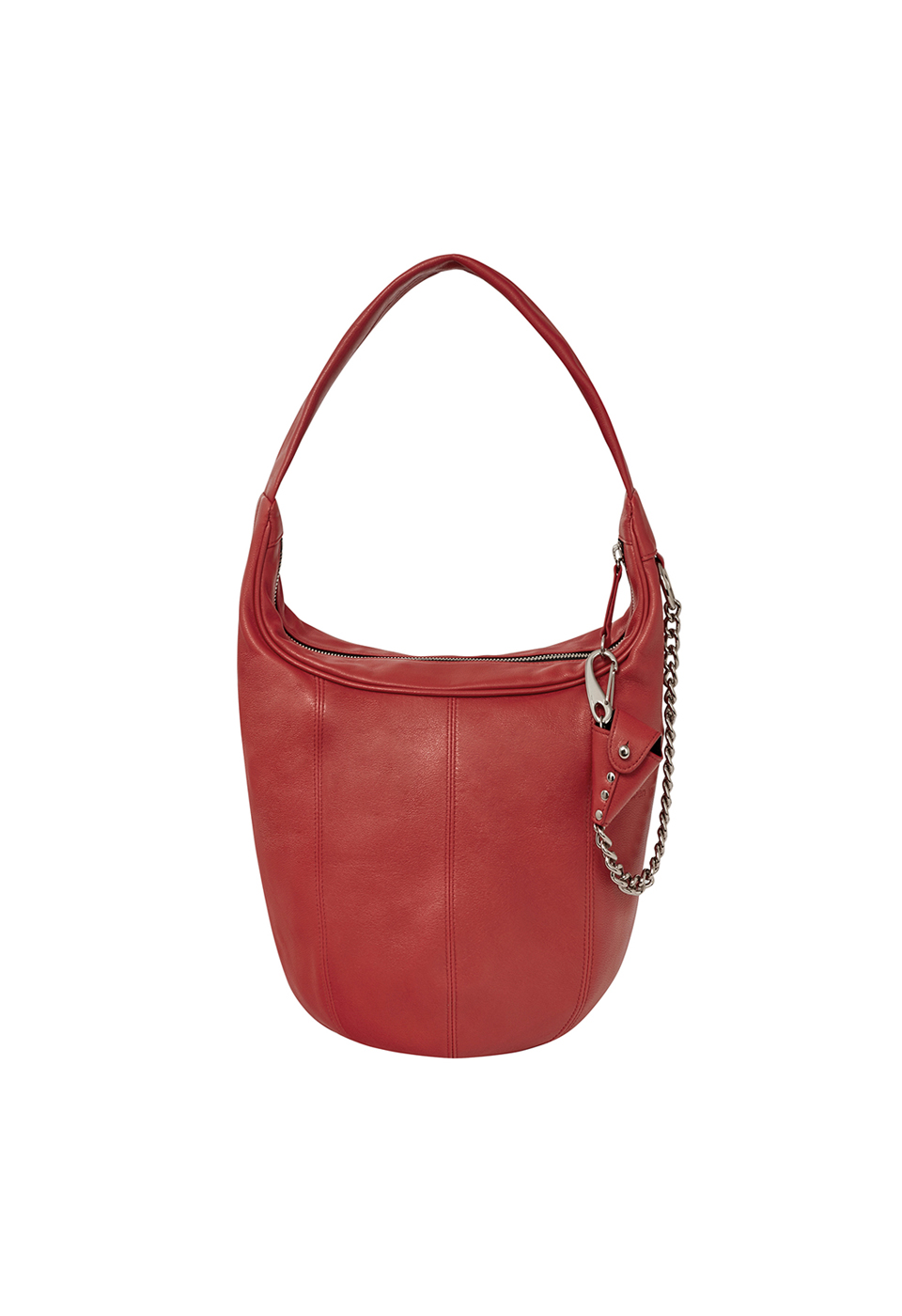 LEATHER MOTO HOBO, RED